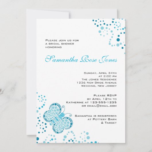 Blaues u. weißes einladung (Vorderseite)