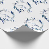 Blaues u. weißes FREUDE Geschenkpapier (Ecke)