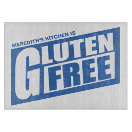 Blaues u. weißes Gluten geben Schneidebrett frei