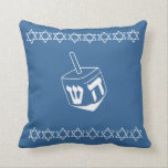 BLAUES u. WEISSES MED, DREIDEL u. STERNE pillow Kissen<br><div class="desc">blauer und weißer Dreidel Kissen DAVIDSSTERN ORDNUNGS-DAVIDSSTERN ZIEHEN AN sich durch Designer Sandy Closs ~ SandyCloss~ zurück</div>