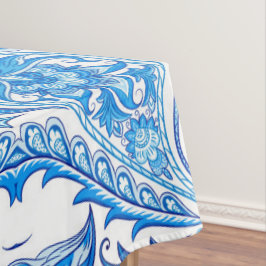 Blaues u. weißes Paisley-Muster Tischdecke