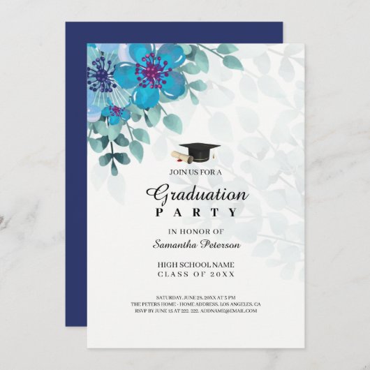 Blaues Übereinkommen Einladung (Vorne/Hinten)