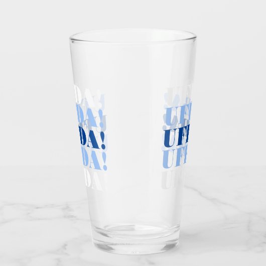 Blaues Uffda-Bier-Glas Glas (Rechts)