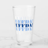 Blaues Uffda-Bier-Glas Glas (Vorderseite)