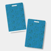 Blaues Umhüllungspapier mit geometrischem Muster Ausweis (Front & Back)