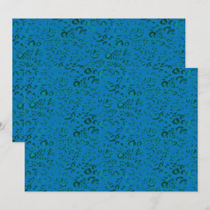 Blaues Umhüllungspapier mit geometrischem Muster Dankeskarte