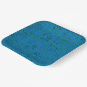Blaues Umhüllungspapier mit geometrischem Muster Pappteller (Gewinkelt)