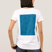Blaues Umhüllungspapier mit geometrischem Muster T-Shirt (Rückseite)