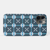 Blaues und Abstraktes geometrisches Muster Case-Mate iPhone Hülle (Rückseite (Horizontal))