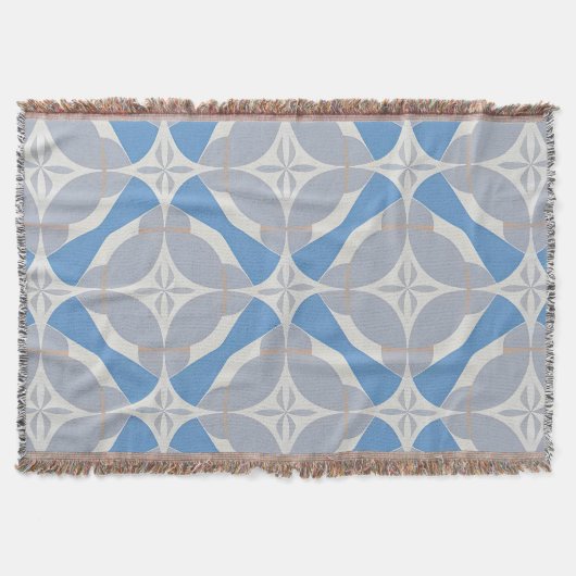 Blaues und Abstraktes geometrisches Muster Decke (Vorderseite)