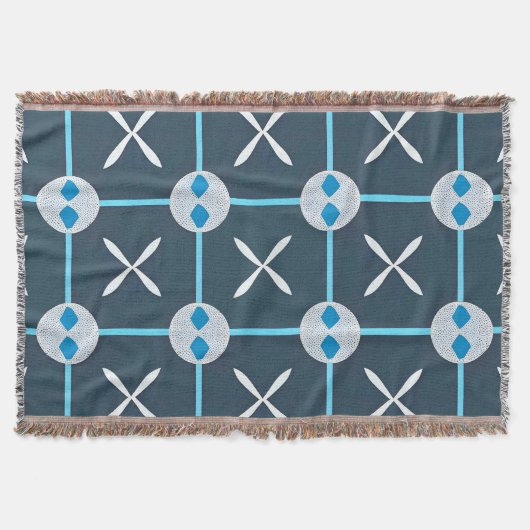 Blaues und Abstraktes geometrisches Muster Decke (Vorderseite)