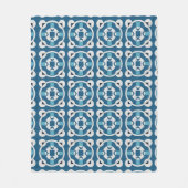 Blaues und Abstraktes geometrisches Muster Fleecedecke (Vorderseite)