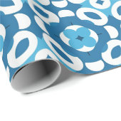Blaues und Abstraktes geometrisches Muster Geschenkpapier (Rolleneckpunkt)