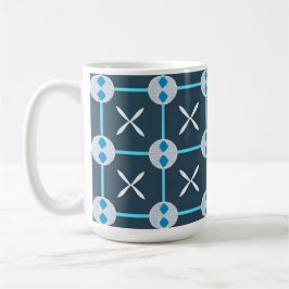 Blaues und Abstraktes geometrisches Muster Kaffeetasse