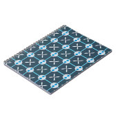 Blaues und Abstraktes geometrisches Muster Notizblock (Linke Seite)
