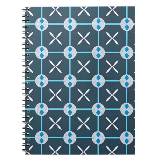 Blaues und Abstraktes geometrisches Muster Notizblock (Vorderseite)