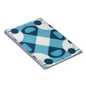 Blaues und Abstraktes geometrisches Muster Notizblock (Rechte Seite)