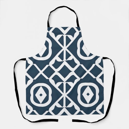 Blaues und Abstraktes geometrisches Muster Schürze (Vorderseite)