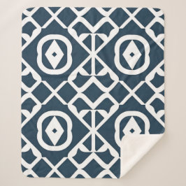 Blaues und Abstraktes geometrisches Muster Sherpadecke