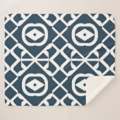 Blaues und Abstraktes geometrisches Muster Sherpadecke (Vorderseite (Horizontal))