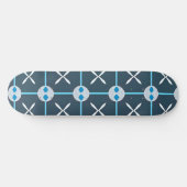 Blaues und Abstraktes geometrisches Muster Skateboard (Horizontal)