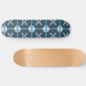 Blaues und Abstraktes geometrisches Muster Skateboard (Horizontal)