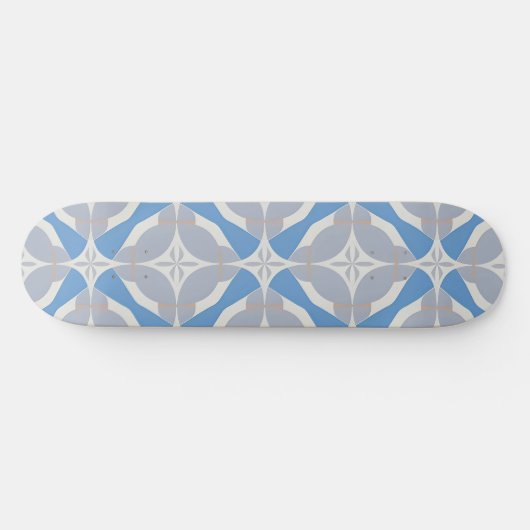 Blaues und Abstraktes geometrisches Muster Skateboard (Horizontal)