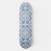 Blaues und Abstraktes geometrisches Muster Skateboard (Vorderseite)