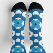 Blaues und Abstraktes geometrisches Muster Socken (Oben)