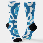 Blaues und Abstraktes geometrisches Muster Socken (Gewinkelt)