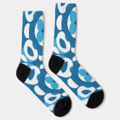 Blaues und Abstraktes geometrisches Muster Socken (Rechts)