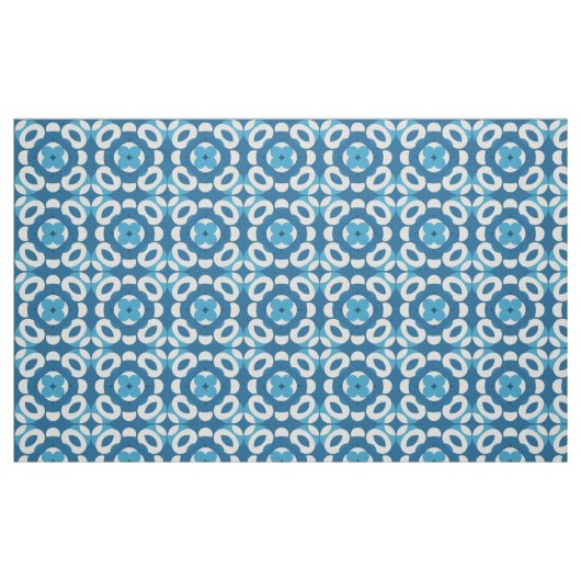 Blaues und Abstraktes geometrisches Muster Stoff (Fat Quarter (45,7 x 55,9 cm))