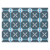 Blaues und Abstraktes geometrisches Muster Tischdecke (Vorderseite (Horizontal))