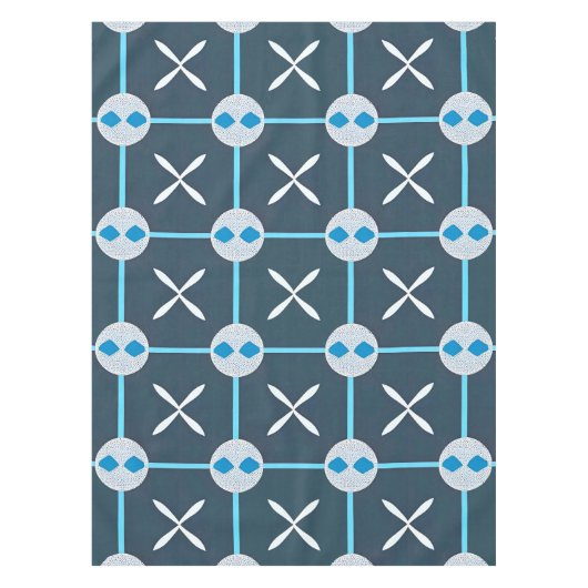 Blaues und Abstraktes geometrisches Muster Tischdecke (Vorderseite)