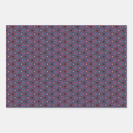 Blaues und Abstraktes geometrisches Umreifungspapi Geschenkpapier Set (Vorderseite 2)