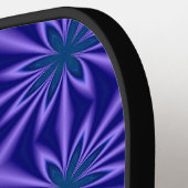 Blaues und Aquamarines Abstraktes Blumenmuster Pickleball Schläger (Linke Seite)