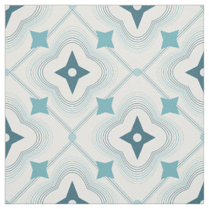 Blaues und Aquamarines geometrisches Wiederholmust Stoff
