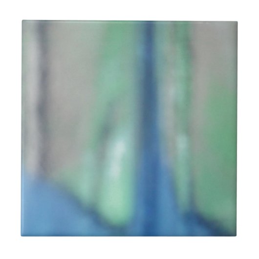 Blaues und aquamarines grünes Meerglas Fliese (Vorderseite)