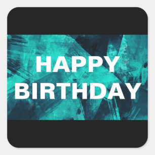 Blaues und aquamarines helles abstraktes Muster Quadratischer Aufkleber