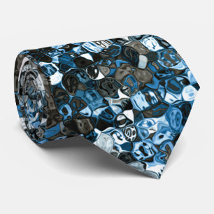 Blaues und braunes abstraktes Muster Krawatte
