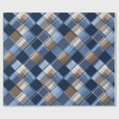 Blaues und braunes Vatertagsmuster Geschenkpapier (Flach)