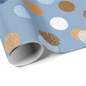 Blaues und braunes Vatertagsmuster Geschenkpapier (Rolleneckpunkt)