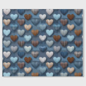 Blaues und braunes Vatertagsmuster Geschenkpapier (Flach)