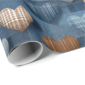 Blaues und braunes Vatertagsmuster Geschenkpapier (Rolleneckpunkt)
