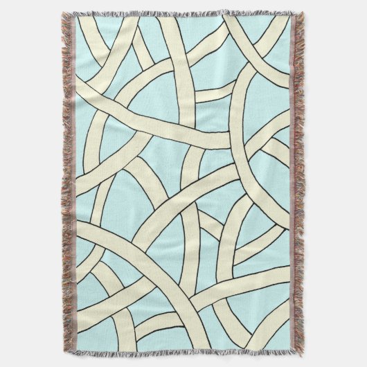 Blaues und cremiges Hand gezeichnetes Fantasy-Must Decke (Vorderseite Vertikal)