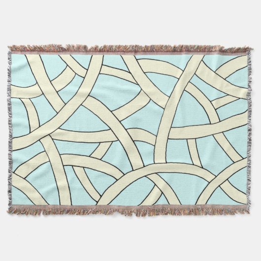 Blaues und cremiges Hand gezeichnetes Fantasy-Must Decke (Vorderseite)