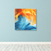 Blaues und gelbes Band Leinwanddruck (Insitu (Holzboden))