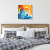 Blaues und gelbes Band Leinwanddruck (Insitu (Schlafzimmer))