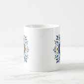 Blaues und gelbes Blumenmuster Kaffeetasse (Mittel)