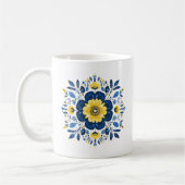 Blaues und gelbes Blumenmuster Kaffeetasse (Links)